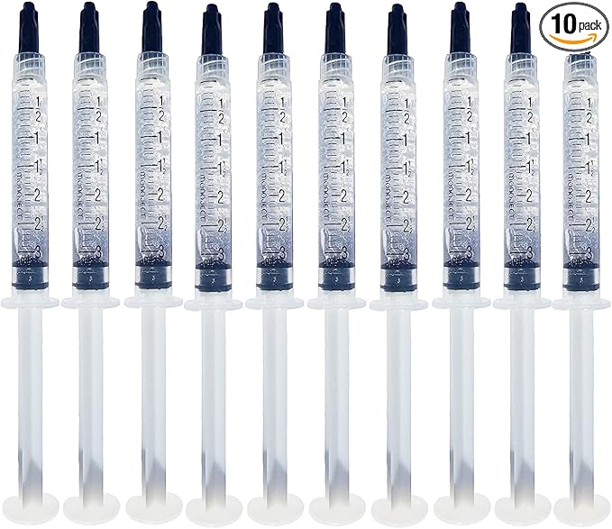 Bright White Smile 35% 10 Pack Teeth Whitening Gel Refills Bleaching Gel, No Sensitive Teeth Whitener, Great for Sensitive Tooth Whitening, Works with Teeth Whitening LED Light and Trays (10 X 3ML)
