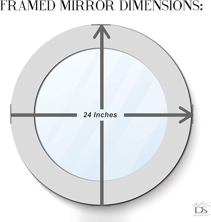 Bohemian Rainbow Wall Mirror -Glass Mosaic Mirror Decorative Wall Mirror, Multi Color Spectrum Wall Mountable, 24" Multi-Color Round Framed Mirror