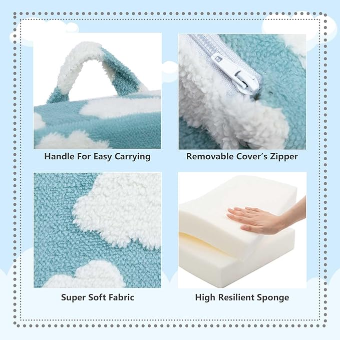 ALIMORDEN Kids Ultra-Soft Snuggle Foam Filled Chair, Toddler Cuddly Reading Couch, Blue