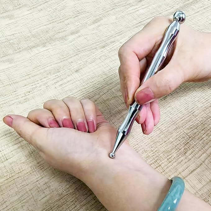 BYYDDIY Stainless Steel Dual Head Facial Reflexology Tools,Body Point Probe Pen &Trigger Point Massager Tool for Deep Tissue (P-L)