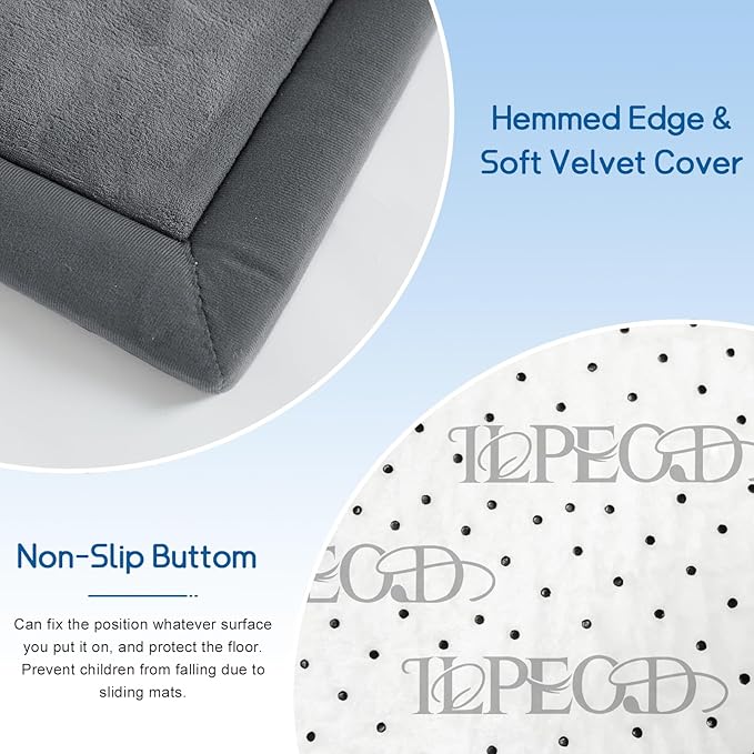 Baby Play Mat for Floor Tummy Time Mat Nursery Muscle Area Rug Playroom Rug Tatami 79"x138" Memory Foam 1.3" Thick Crawling For Babies,Toddlers, Infants, Kids,Floor(Grey)