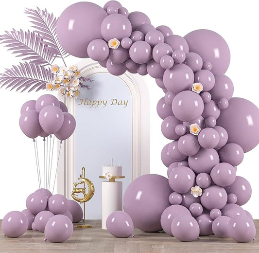 130pcs Lilac Purple Balloons Different Sizes 18" 12" 10" 5" Faded Purple Latex Balloon Garland Arch Kit for Birthday Baby Shower Graduation Wedding Gender Reveal Party Decorations