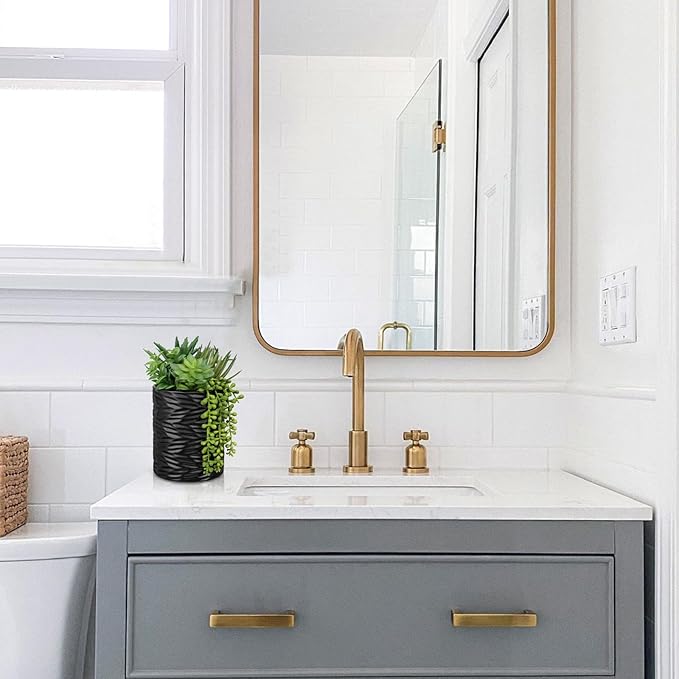 Artificial Succulents in Pots Faux Succulents Plants Fake Succulent Arrangement Potted Plants with Black Ceramic Vase for Office Desk Bathroom Shelf Living Room Indoor Home Decor Large