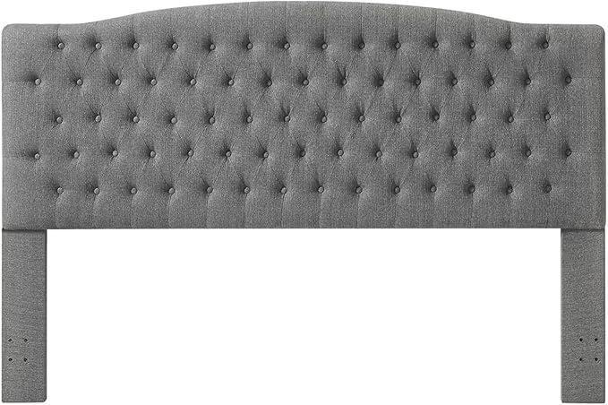 24KF Upholstered Tufted Button Linen Fabric Headboard,Comfortable Fashional Headboard King/CA King Size,Granite