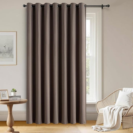 Blackout Curtains Custom Size for Bedroom 1 Panel, Thermal Insulated Blackout Curtains, Solid Grommet Privacy Room Darkening Drapes for Living Room Window (Customsize, Khaki)