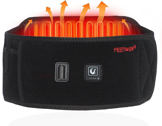 Heated Waist Belt - Cordless Heating Pad for Back Pain Relief Lower Back Electrical Heating Rechargeable Battery Powered