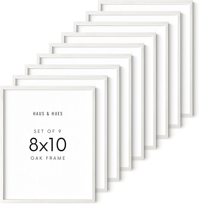 HAUS AND HUES Standalone White Oak Frames Set of 9-8x10