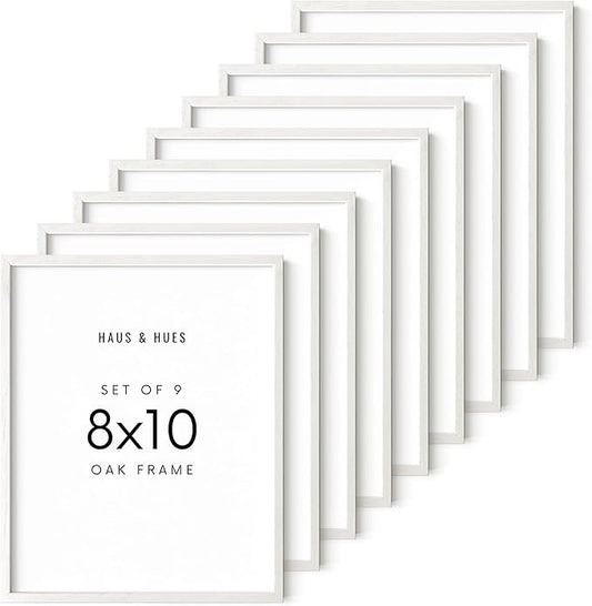 HAUS AND HUES Standalone White Oak Frames Set of 9-8x10