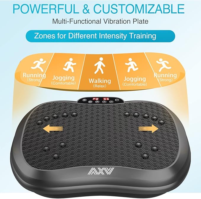 AXV Vibration Plate Exercise Machine Whole Body Workout Portable Mini Vibrate Fitness Platform Lymphatic Drainage Machine for Weight Loss Shaping Toning Wellness Home Gyms Workout (Mini)