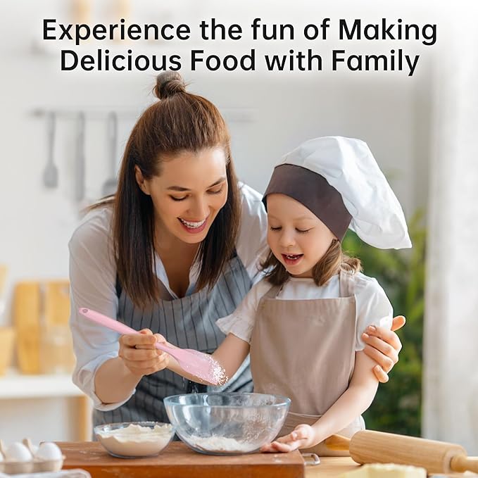 Barsone 5-Piece Silicone Spatula Set（ Heat Resistant 446°F Food Grade BPA Free, Nonstick Cookware Safe Dishwasher Safe Kitchen Tools for Baking, Cooking, Stirring, Pink）