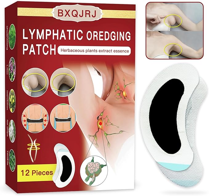 BXQJRJLymphatic Drainage Patch Lymphatic Drainage Herbal Lymphatic Drainage Care Patch Herbal Neck Patch (12)