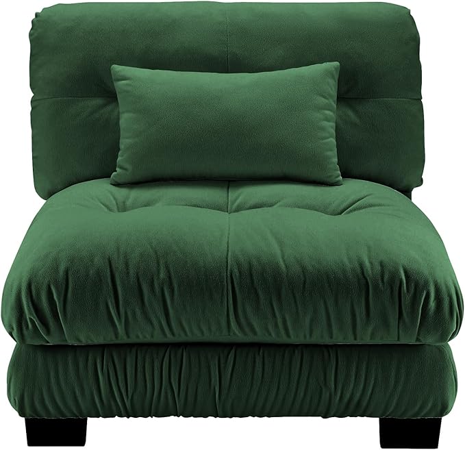 Armless Sofa W/1 Pillow - Green