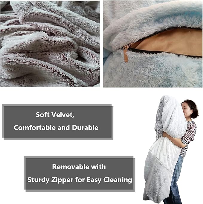 Big Huge Giant Bean Bag Chair for Adults, (No Filler) Bean Bag Chairs in Multiple Sizes and Colors Giant Foam-Filling Required- Machine Washable Covers, Double Stitched Seams (Orange,7FT)