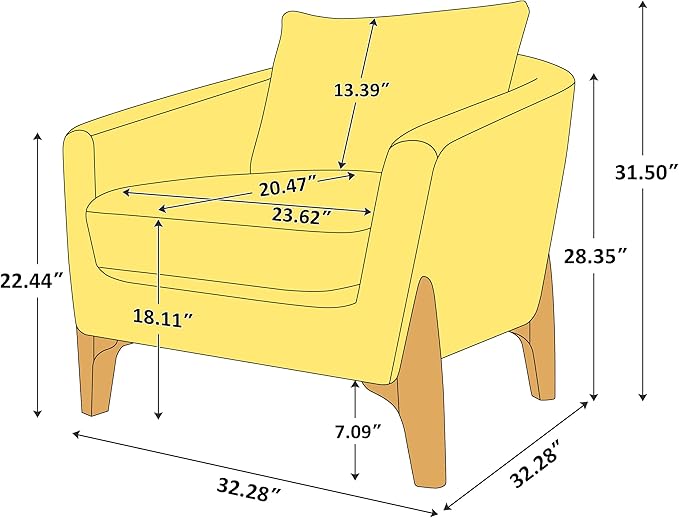 Accent Chair 31" Oversized Reading Chair Comfy Upholstered Boucle Lounge Armchair, Modern Living Room Chair with Back Pillow,Single Sofa Chair for Bedroom, Office (Beige)
