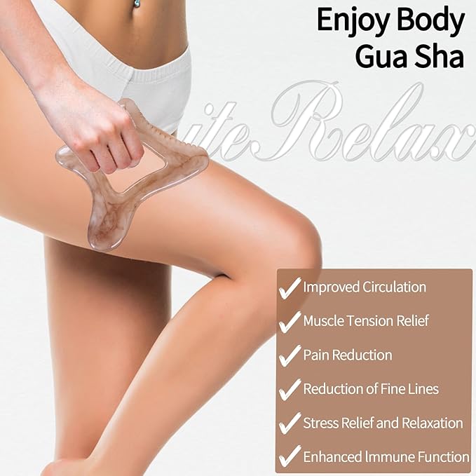 Body Gua Sha Tool Large Gua Sha Body Tool Cellulite Massage Tool (Resin) Lymphatic Drainage Tool Guasha Tool for Face, Back, Legs, Women's Body Shaping Tools
