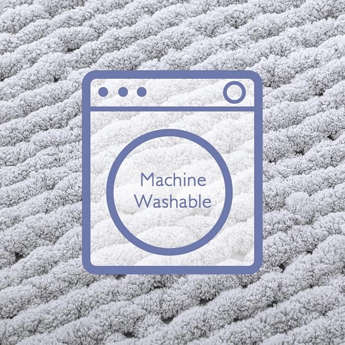 Bigacogo Chunky Knit Throw Blanket for Couch, 80x90 inches, 100% Hand Knitted with Thick Jumbo Chenille Yarn, Cozy Soft Large Rope Knot Cable Crochet Blankets for Sofa Bed Living Room, Light Grey