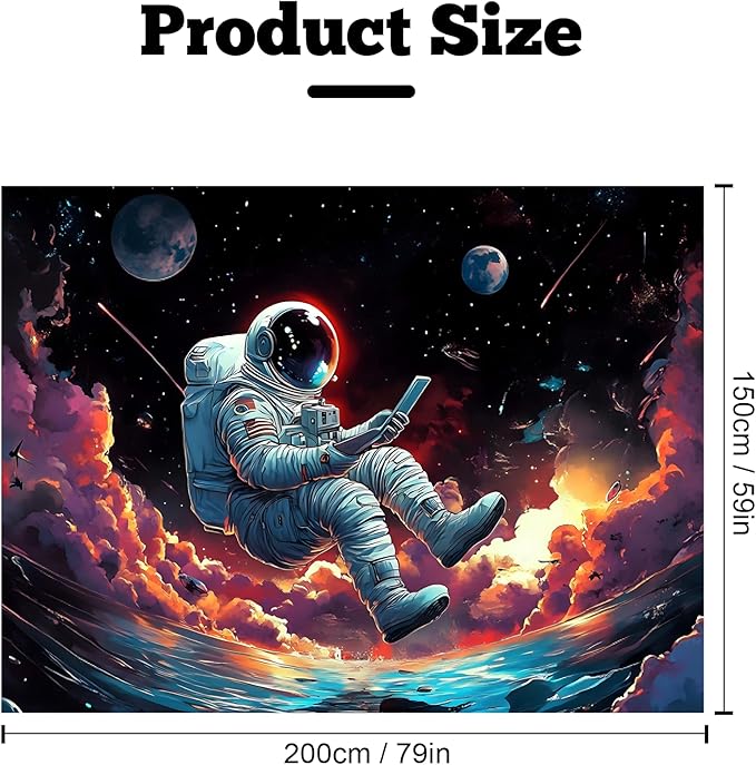 BVBOX Astronaut Tapestry Wall Hanging 79"x59" Space Galaxy Nebula Clouds Art Trippy Cosmic Cool Psychedelic Wall Blanket Decor for Bedroom Living Room Dorm