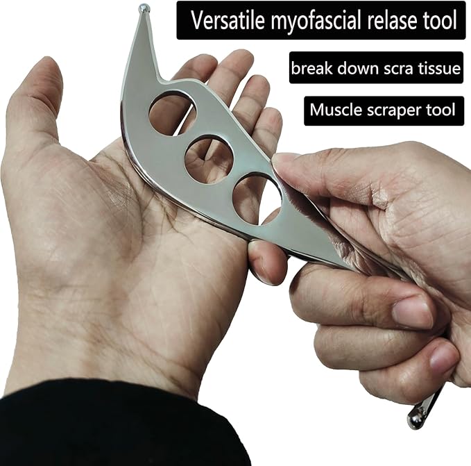 4 in 1 Stainless Steel Muscle Scraper Tool Set, Gua Sha Massage Scraper Scraping Tool Physical Therapy Massage Tools with Storage Case
