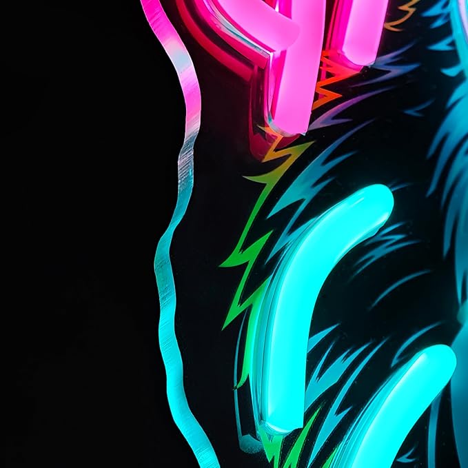 Headphones Gorilla Neon Sign Dimmable Kong Led Neon Light for Wall Decor,Game Room,Man Cave,Home Party Bar Decor,USB Powered Led Sign