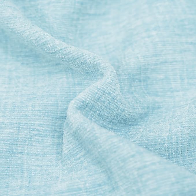 CaliTime Throw Pillow Covers Decorative 22 X 22 Inches Pack of 2 Cozy Chenille Cushion Cases for Couch Sofa Bed Living Room Home Light Blue Grey