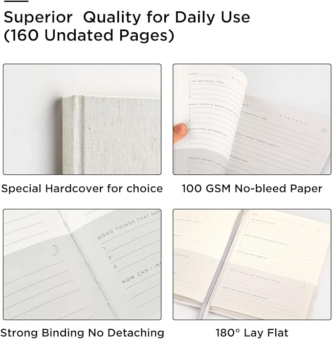 And Per Se Gratitude Journal – Five Minutes a Day to Cultivate Mindfulness, Happiness, Positive Vibes, Affirmations & Self-Reflection – Undated Daily Gratitude Journal for Women & Men (Blush)