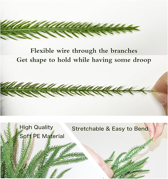9FT Christmas Garlands Norfolk Pine Garland Real Touch Artificial Faux Greenery Garland for Holiday Indoor Outdoor Decor