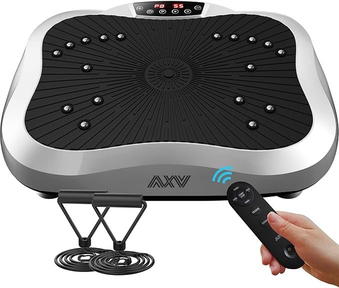 AXV Vibration Plate Exercise Machine Whole Body Workout Vibrate Fitness Platform Lymphatic Drainage Machine for Weight Loss Shaping Toning Wellness Home Gyms Workout