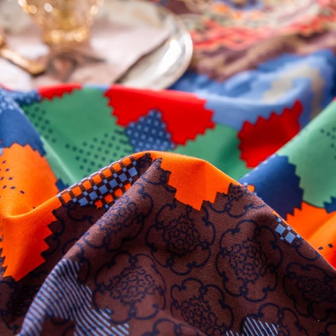 ABREEZE Bohemian Duvet Cover Set Colorful Brown Boho Retro Bedding Set Damask Paisley Cotton Duvet Cover Tribal Reversible Bedding Exotic Style Comforter Cover 3-Piece Queen