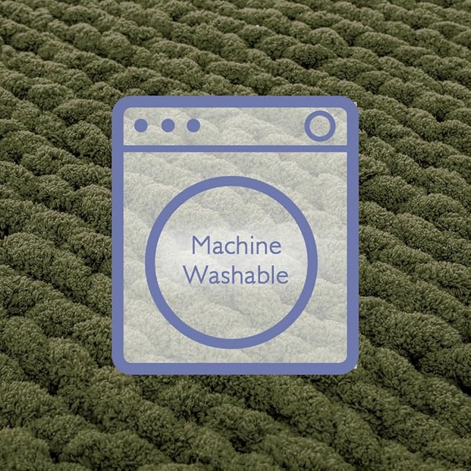 Bigacogo Chunky Knit Throw Blanket for Couch, 40x80 inches, 100% Hand Knitted with Thick Jumbo Chenille Yarn, Cozy Soft Large Rope Knot Cable Crochet Blankets for Sofa Bed Living Room, Yellow Green