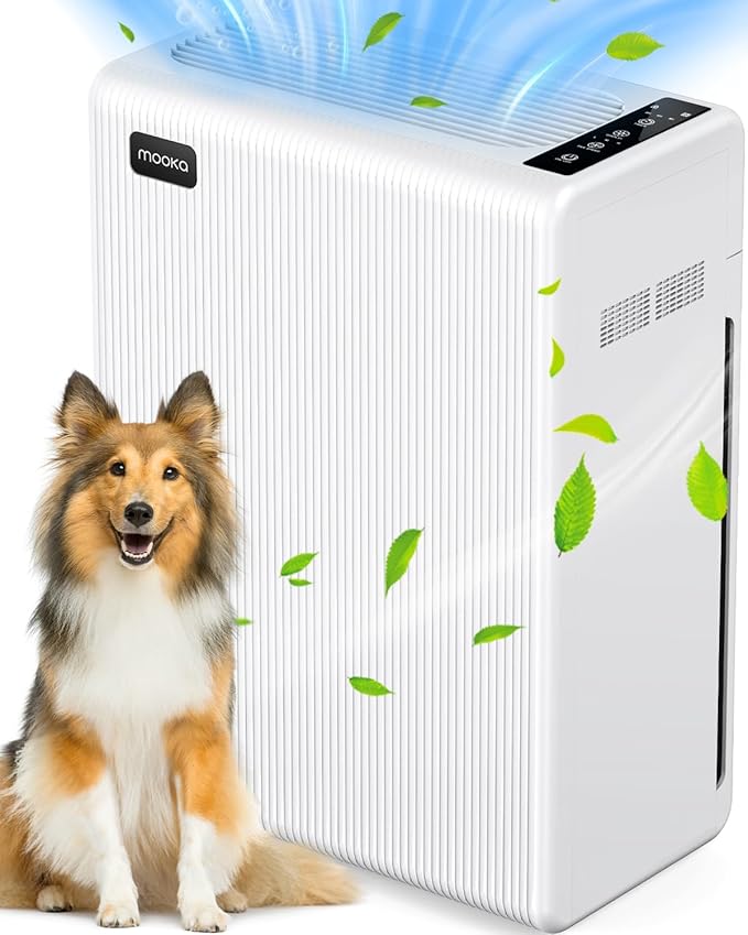 Air Purifiers for Home Large Room up to 2000ft², H13 HEPA Air Filter for Pets Hair Dander Smoke Pollen Dust, Non-Ozone, Portable Air Purifiers for Bedroom Office Living Room, E-300L, White