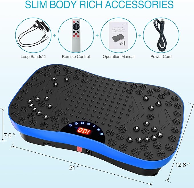 AXV Vibration Plate Exercise Machine Whole Body Workout Portable Mini Vibrate Fitness Platform Lymphatic Drainage Machine for Weight Loss Shaping Toning Wellness Home Gyms Workout (Mini)