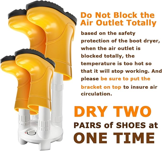 Boot Dryer, Shoe Dryer and Glove Dryer with Timer and Fan, White