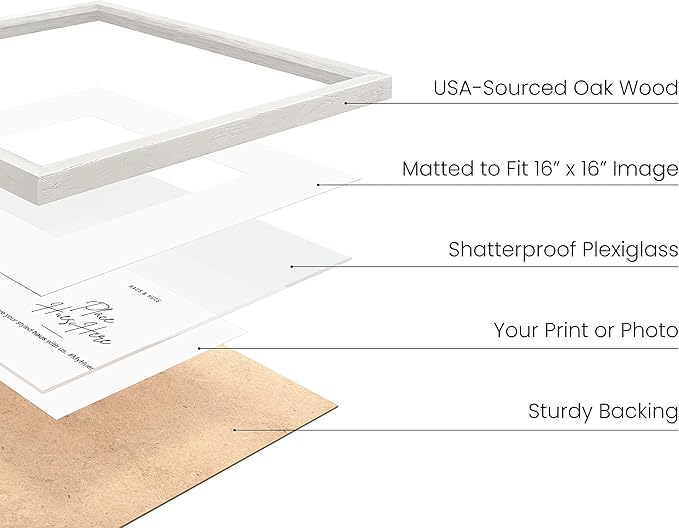 HAUS AND HUES White Square Frames Set of 6-20x20