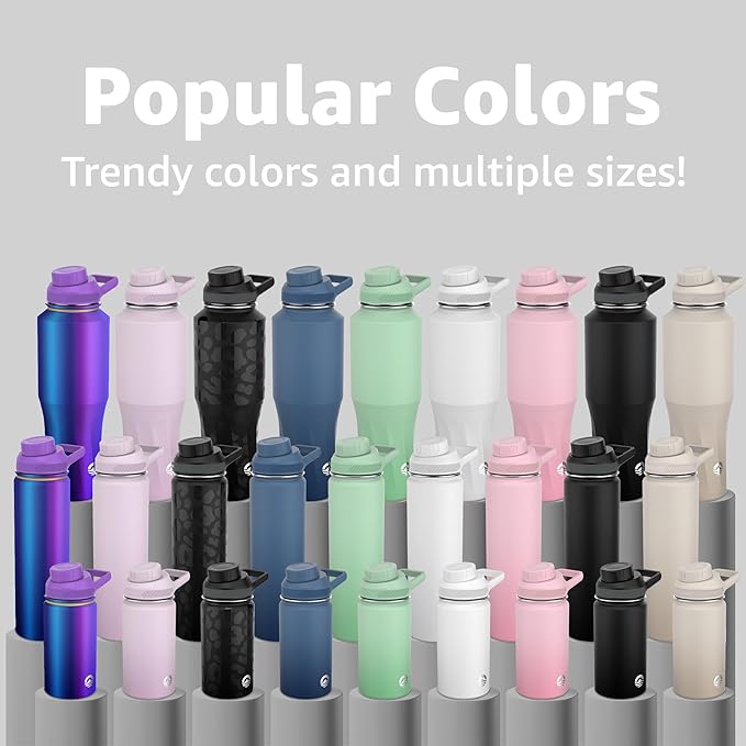 Chill Oasis Water Bottle | Compatible With Popular Flavor Cartridges | BPA Free, Leak Proof, Double-Walled Vacuum Insulated Stainless Steel, and Dishwasher Safe | Cold for 24 Hours (Lavender, 12oz)