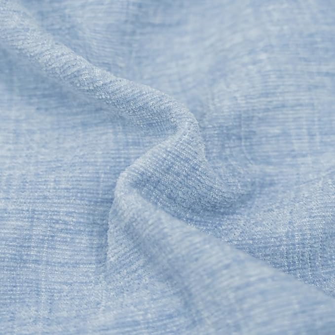 CaliTime Throw Pillow Covers Decorative 20 X 20 Inches Pack of 2 Cozy Chenille Cushion Cases for Couch Sofa Bed Living Room Home Baby Blue