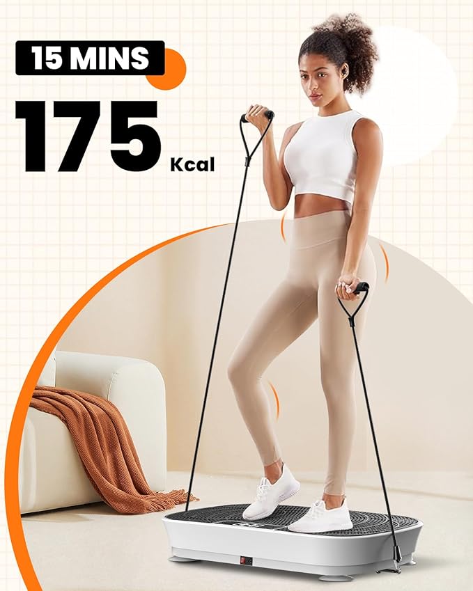 Vibration Plate Exercise Machine - Bluetooth Music & 400LBS Capacity Vibration Plate for Lymphatic Drainage & Weight Loss with 99 Speed Levels, Whole Body Vibration Plate for Home Fitness