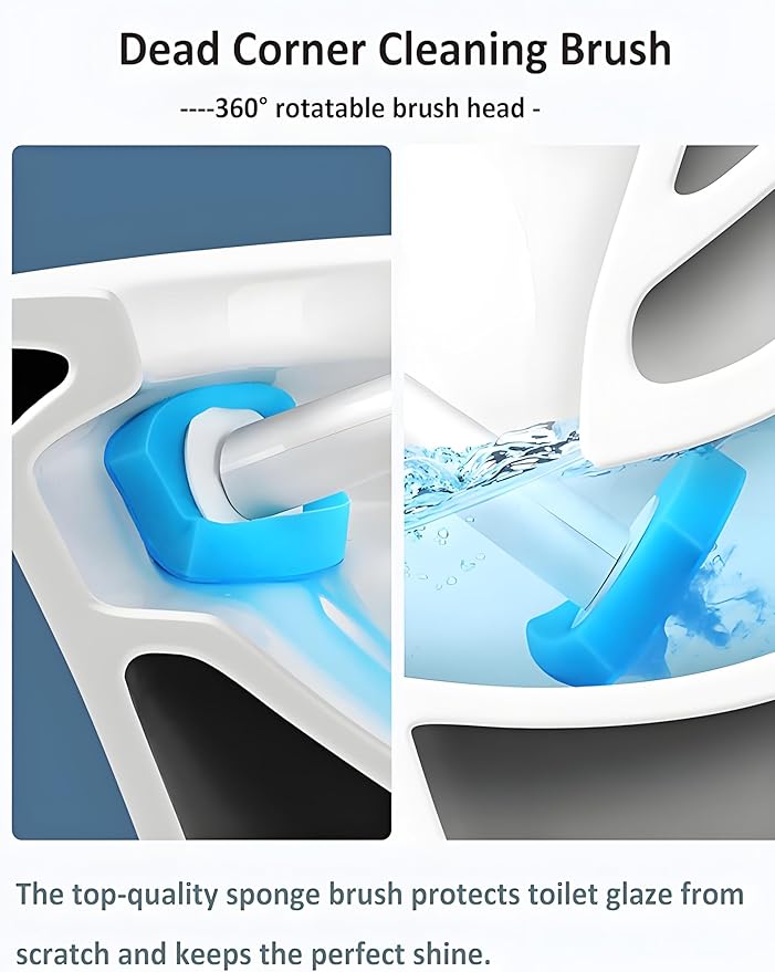 56 Count Toilet Bowl Wand Refills, KIRIKIT Wall-Mounted Disposable Toilet Cleaner Brush Heads for Bathroom Toilet Scrubber Cleaning Accessories, Lavender, Lemon, Ocean