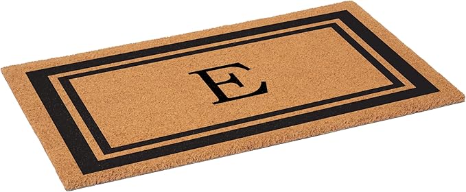 Calloway Mills 152962448 Black Border 24" x 48" Monogram Doormat (Letter E)