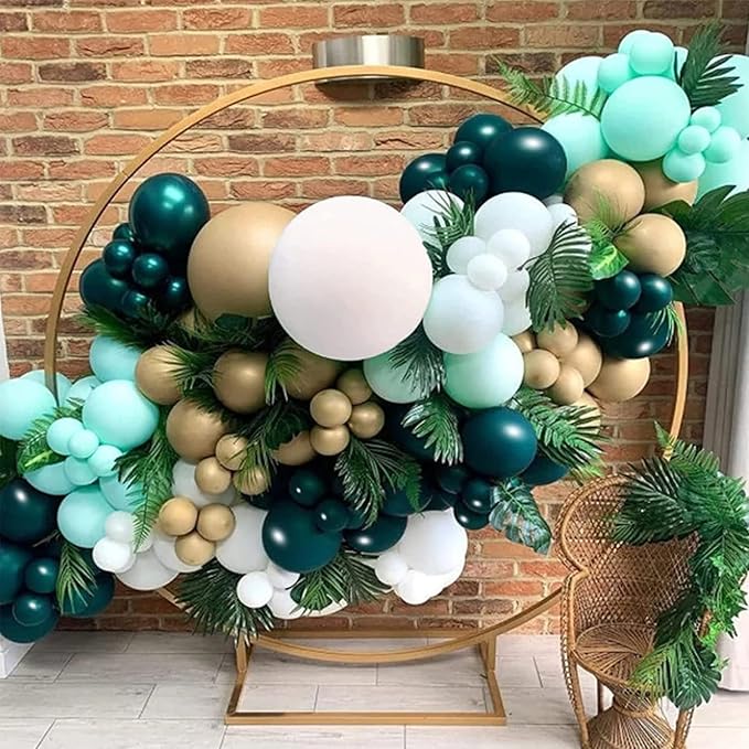 130pcs Dark Green Balloons Different Sizes 18" 12" 10" 5" Hunter Green Balloons for Birthday Dinosaur Baby Shower St. Patrick's Day Summer Jungle Forest Safari Party Decorations