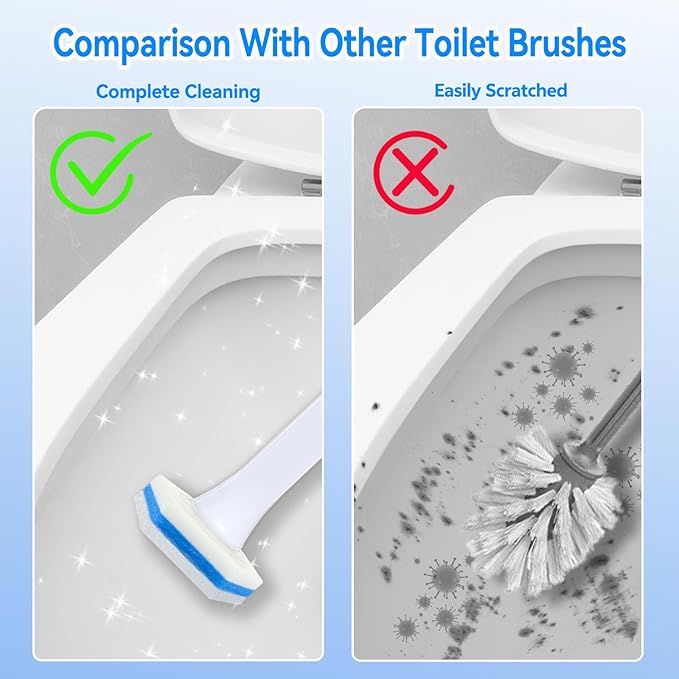 Aimery 100 Counts Blue Disposable Toilet Bowl Cleaning Wand Refills Compatible With Clorox(100,Blue)