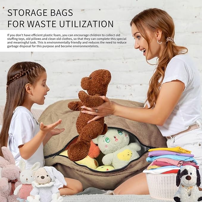 Bean Bag Chair for Adults 4FT,Soft Removable Cover for Teens/Girls Bedroom,Fluffy Giant Round Floor Beanbag Lounger Chairs (No Filler,Tan)