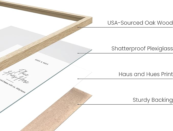 HAUS AND HUES Collage Frames For Wall - Set of 5 Photo Gallery Frames, Picture Frames Collage Wall Decor, Assorted Photo Frame Set, Stair Picture Frame Set Wood, (Two 8x10, Three 12x16 Beige)