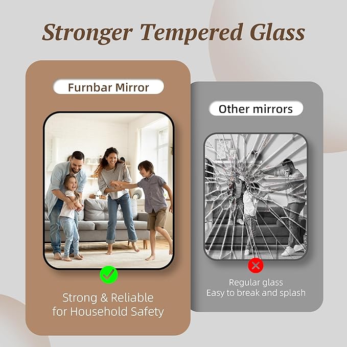 Bathroom Mirror 72" x 36", Large Rectangle Wall Mirror, Black Metal Frame Wall Mounted Mirrors for Bathroom, Vanity, Bedroom, Entryway Decor(Horizontal/Vertical)