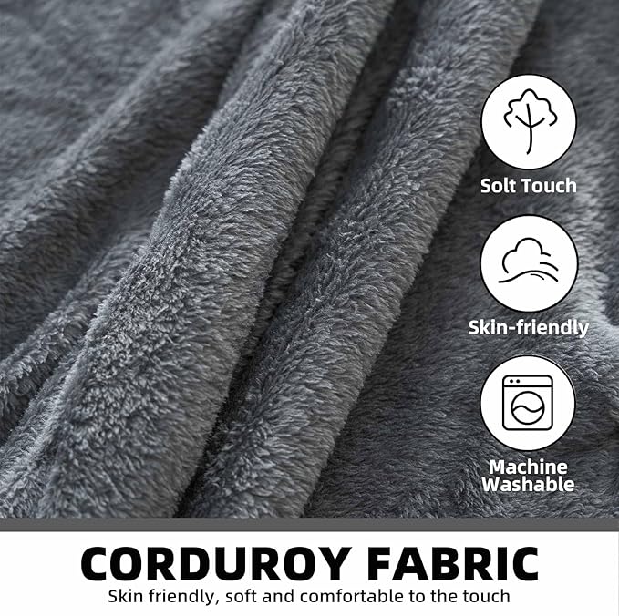 5FT，Big Bean Bag Chairs for Adults，Large beanbag with Filler Included，Memory Foam Material，Easy to Clean and Washable Corduroy Fabric，Suitable for Living Room and Bedroom (Dark Gray, 5 Foot)