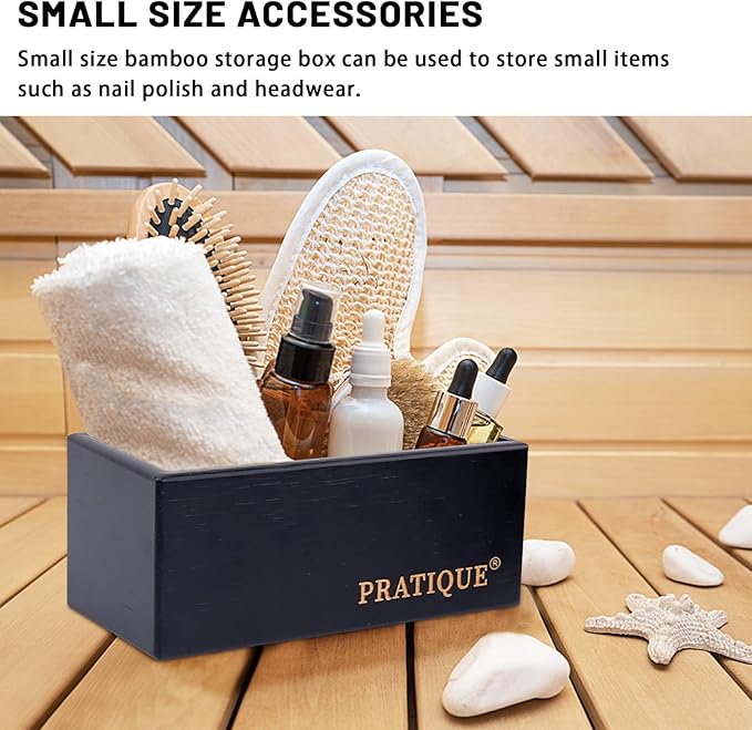 Bamboo Drawer Organizer - Kitchen Utensil Organizer Silverware Tray Cutlery Holder，Office Desk Supplies and Accessories,12 * 3 * 2.6inch,Black