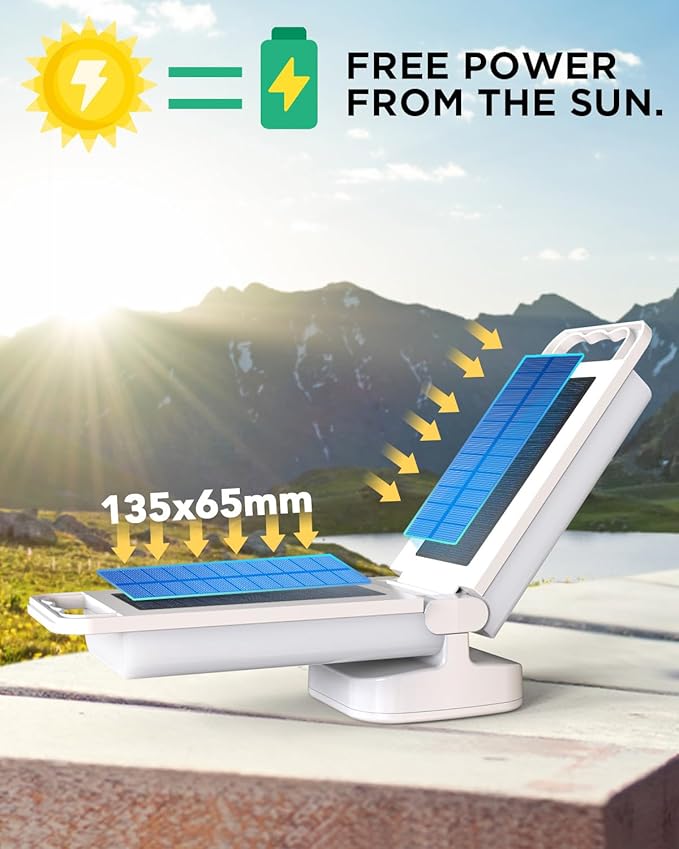 Camping Lantern, solar Lanterns, 6000mAh Rechargeable Light 2-in-1 Dimmable Outdoor Waterproof Gear with USB Charging – lanterns for power outages Hurricane, Hiking, Fish, Emergency, and Home