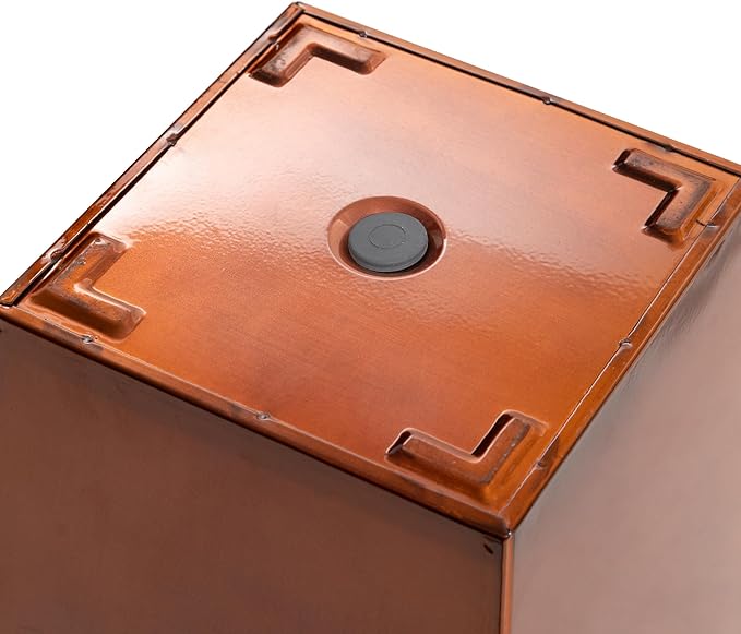 28in Tall Metal Copper Square Planter Galvanized Steel Metal Planters for Indoor/Patio Deck Garden Entrance Planter