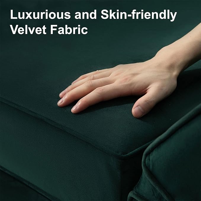 Belffin Modular Sectional Sofa with Ottomans Velvet Reversible Sleeper Sectional Sofa with Chaise Modular Sleeper Sofa Bed with Storage Seat Green