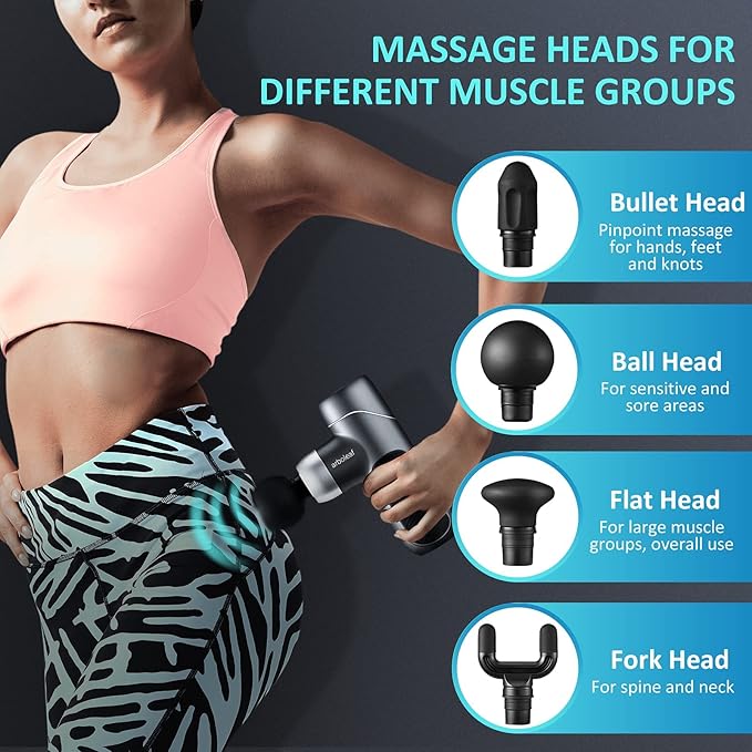 arboleaf Mini Massage Gun Deep Tissue, Muscle Massager for Back Pain Relief, Small Massage Gun Travel Massager Handheld, Quiet Percussion Massager Portable