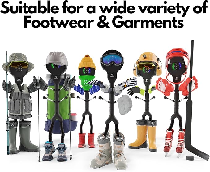 Hedgehog Buddy Heavy Boot Dryer for Work Boots and Shoe Deodorizer – Rapid 3 Pair Gloves, Boxing Shoes and Shoe Dryer, Wall-Mounted Warmer Adjustable Heat Portable Dryer, Black